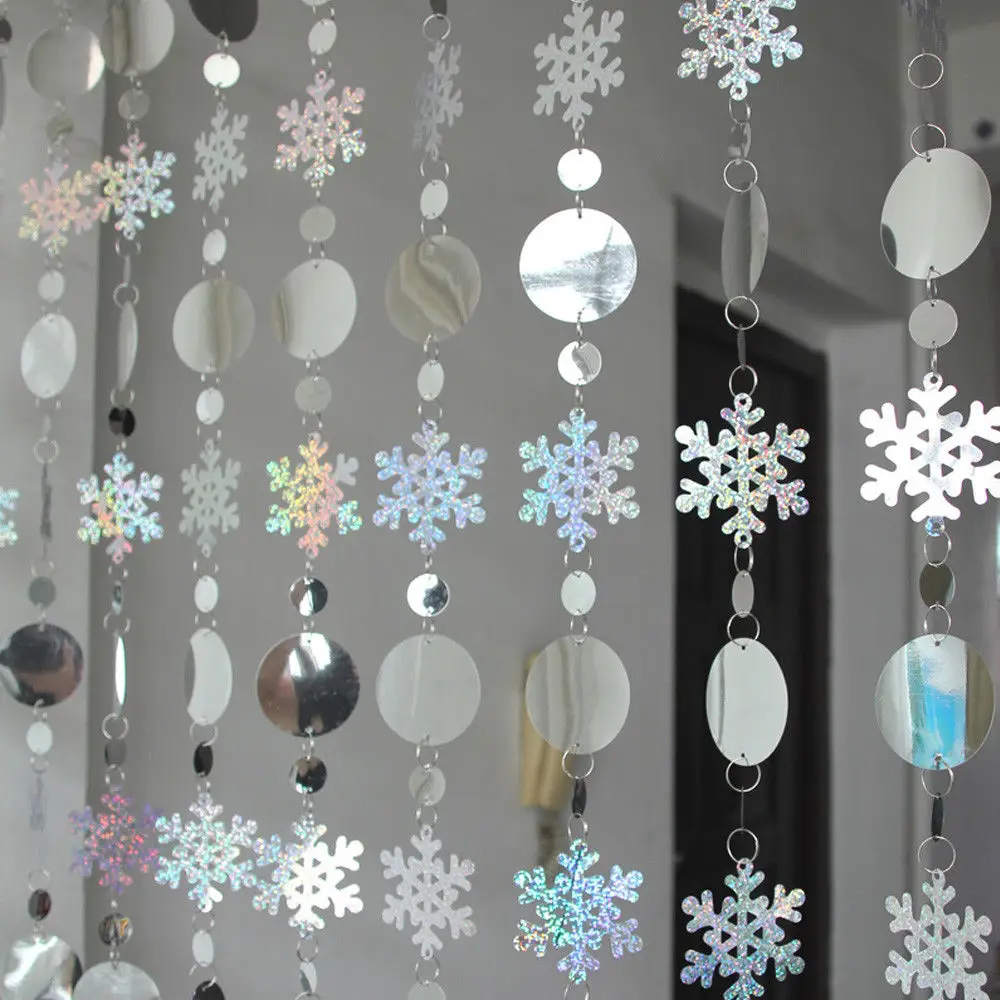 Christmas Decoration Home Curtain Big Snowflakes Sequins Glitter Tree Ornaments DIY Accessory Gift Hot | Дом и сад