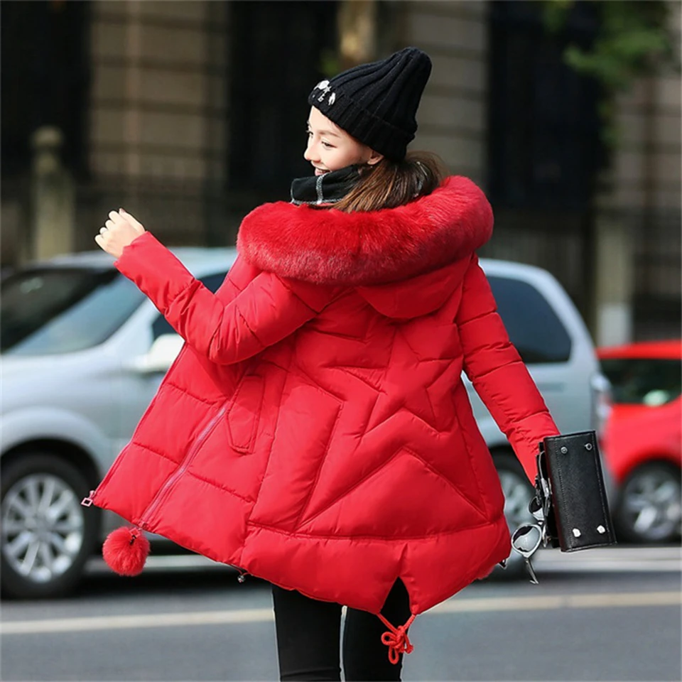 Women Winter New Jacket Fur Collar Hooded Down Cotton Female Coat Parka Long Parka Warm Thicken Outwear Wadded Plus Size 5XL 6XL