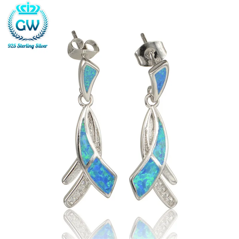 Подарок для лучшего друга 925 пробы серебро опал длинные Позолоченные каплевидные