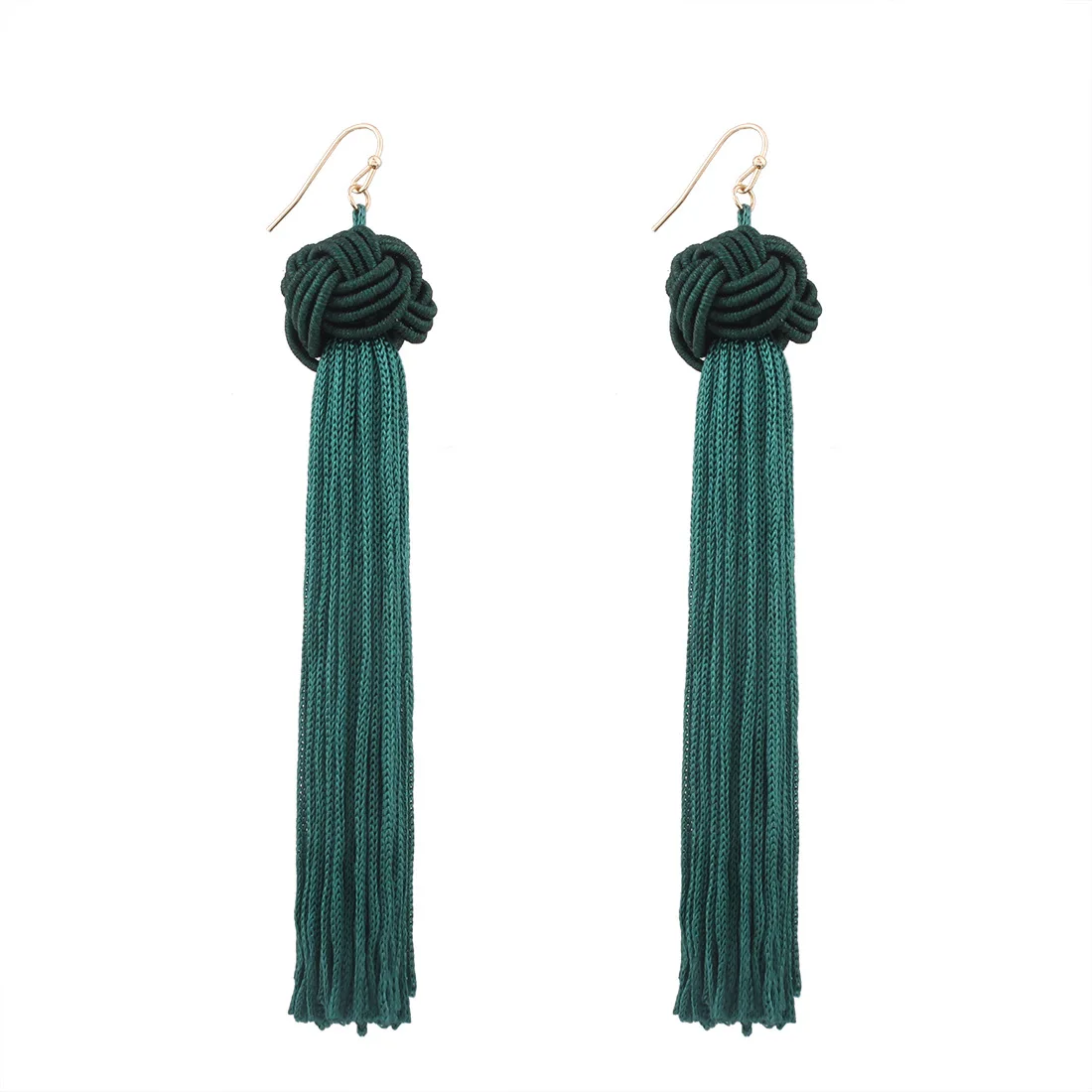 PAPAPRESS 1pair Knot Long Tassel Earring Bohemian Love Festival Statement for Women 5 Color Jewelry Accessories A008 | Украшения и
