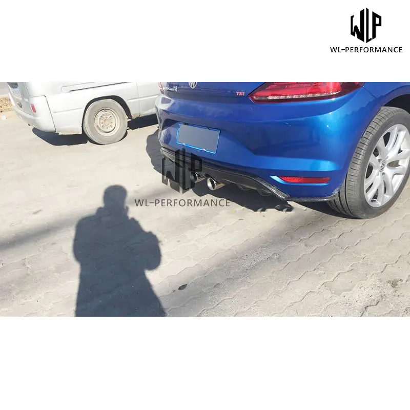 VW карбоновое волокно задний бампер диффузор для губ Средний выход автомобильный Стайлинг для Volkswagen Scirocco Karztec стиль автомобильный комплект кузова-UP