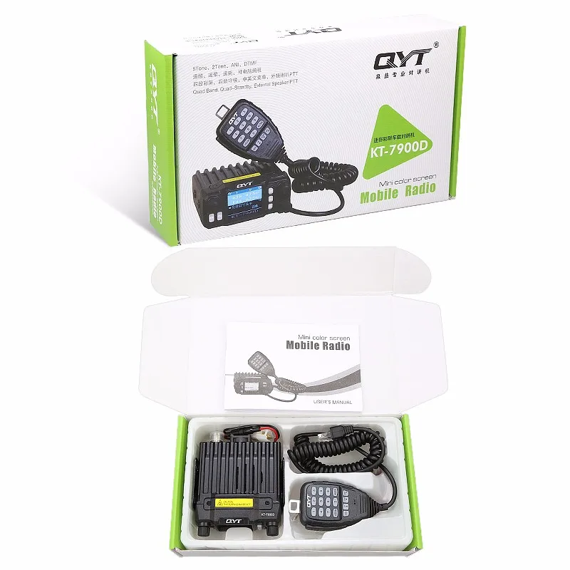 QYT KT-7900D автомобиля трансивер мобильное иди и болтай walkie talkie “иди и новое поступление KT-7900D Quad band/Quad Дисплей 144/220/350/440 МГц мобильный радио
