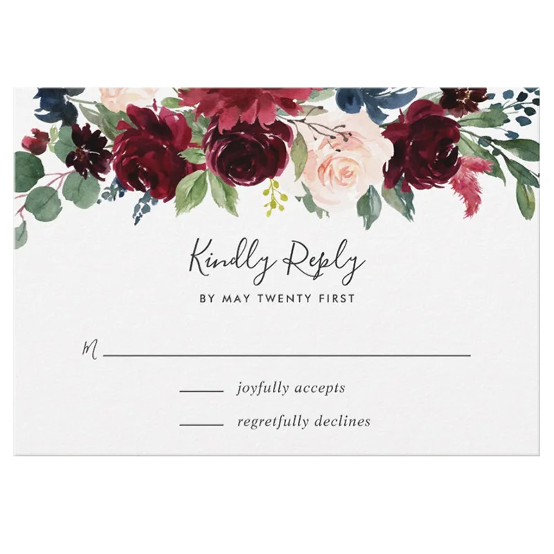 Персональные Цветочные блестящие RSVP карты ответ Карты Свадебные украшения