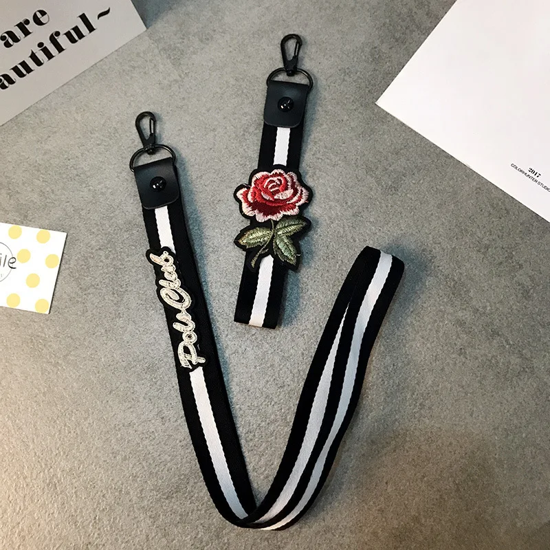 Роза цветок на запястье подвесная Веревка шею меховой брелок для телефона