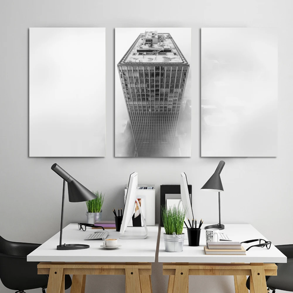 3 панели холст живопись абстрактные здания эти картины для гостиной украшения