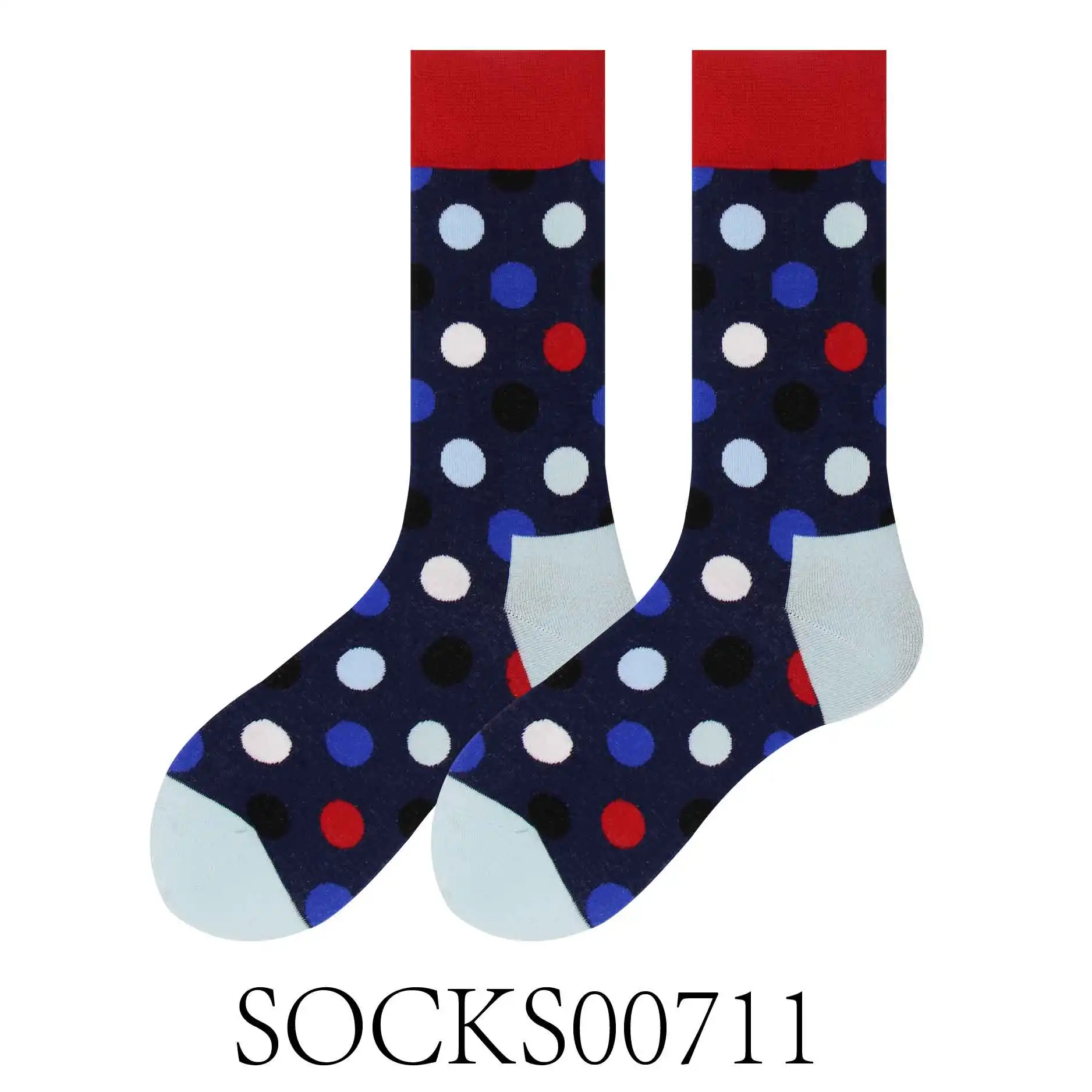 SOCKS007011 Счастливые носки весна лето осень пара чесаные хлопковые запасы Красочный Узор в горошек дышащий Свадебный костюм путешествия Вечерние - Цвет: SOCKS007011