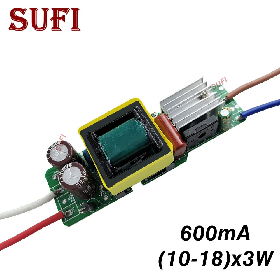 Светодиодный драйвер встроенного освещения Трансформаторы выход DC30 60V ток 600мА (10