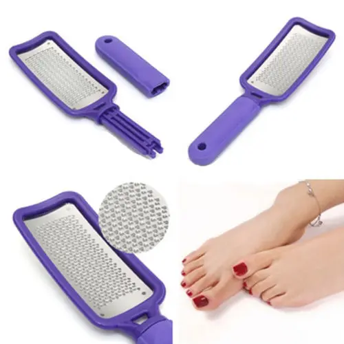 Новый модные однотонные из нержавеющей стали Pro ног файла мозолей Remover Педикюр