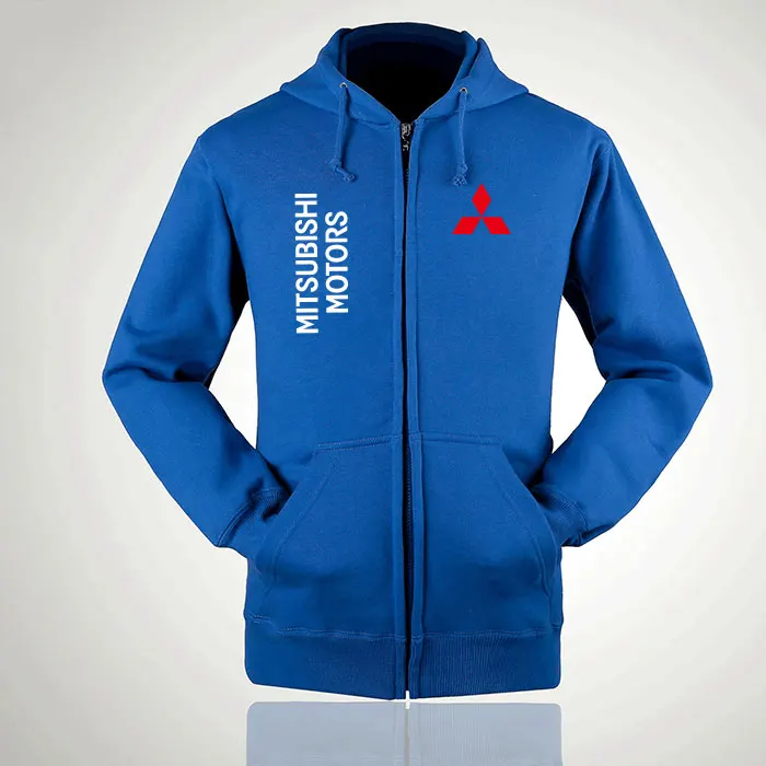 Свитшот на молнии для мужчин и женщин повседневная однотонная Толстовка Mitsubishi