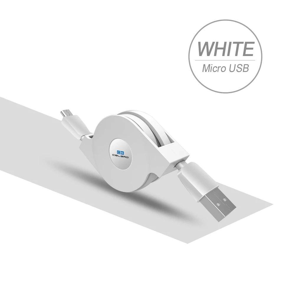 white Выдвижной микро плоский кабель Usb 3 2 метра Mikro Usb Kablo для huawei Honor 9 Lite Y6 7x8 8x Max P8 Lite 7c шнур зарядного устройства для телефона - Тип штекера: white