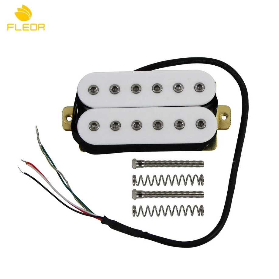 50 Neck White FLEOR 1 шт. электрогитара с двойной катушкой хамбакер звукосниматель мостовой/шеи пассивный звукосниматель w/регулировка высоты винты разные цвета - Цвет: 50 Neck White