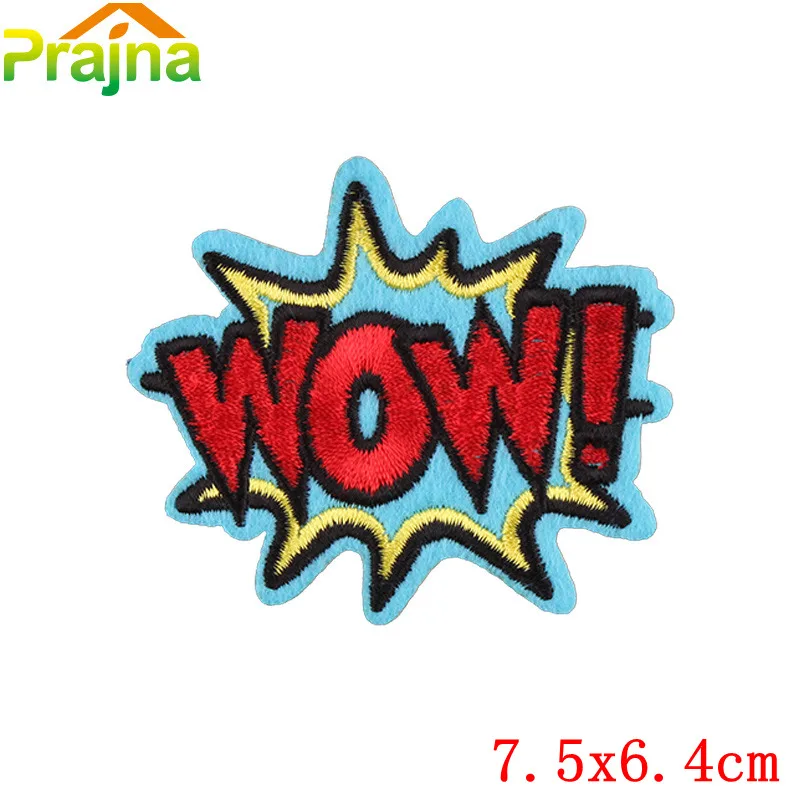 Красный Prajna нашивка с буквами OOPS WOW железные нашивки для одежды вышитые наклейки нашивки на одежду нашивки для шитья джинсовая куртка аппликация - Цвет: Красный