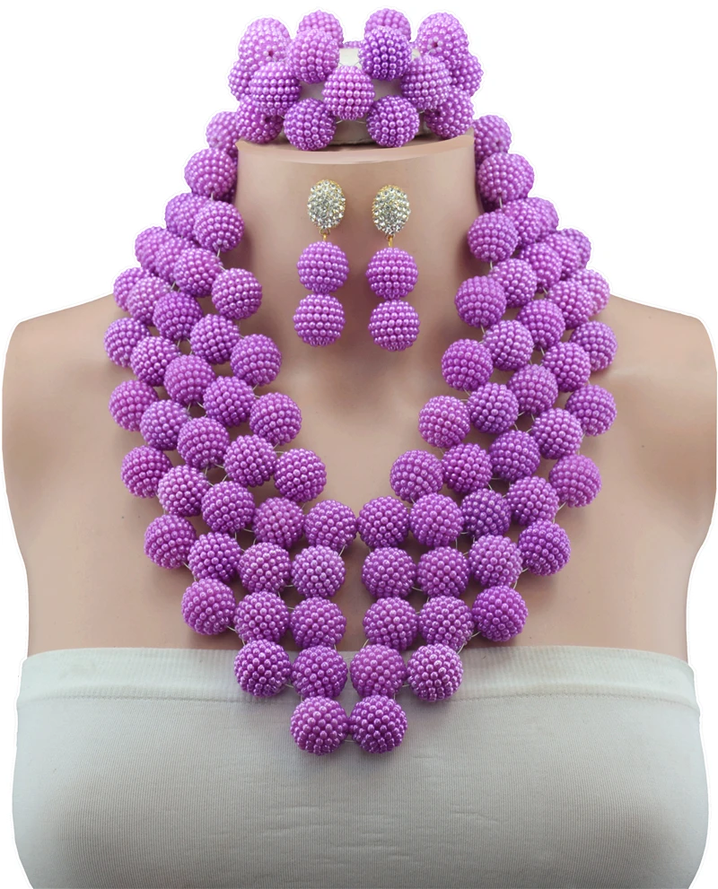 2016 нигерийские Свадебные сказочные африканские бусы ювелирный набор розовый