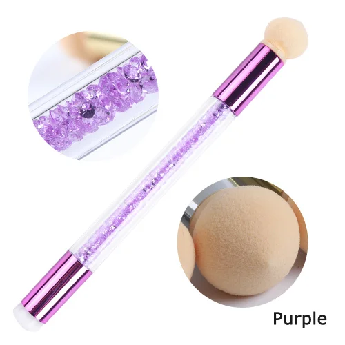 Purple STZ маникюрные щетки для нейл-арта набор кистей для ногтей Блеск Гель-лак для рисования градиентный карандаш для нанесения страз скребок Инструмент для дизайна ногтей#944 - Цвет: Purple