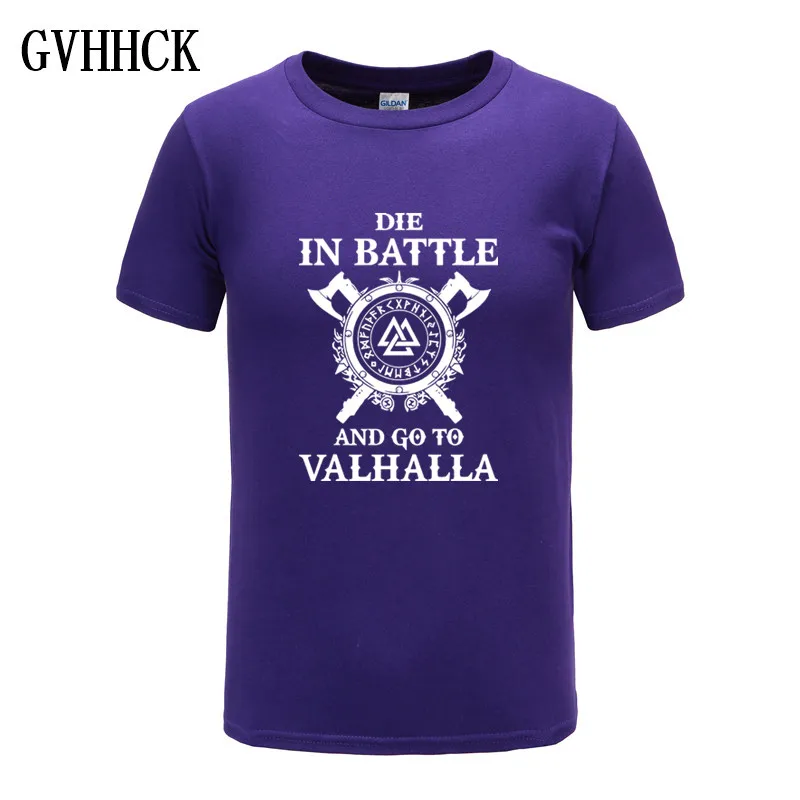 14 Die In Battle And Go To Valhalla Viking, мужские футболки, хит, летняя брендовая Футболка реглан, хлопок, облегающая футболка, Camisetas Hombre - Цвет: 14