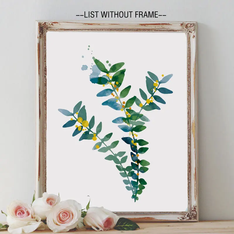 Весенние листья акварельная векторная живопись настенные художественные