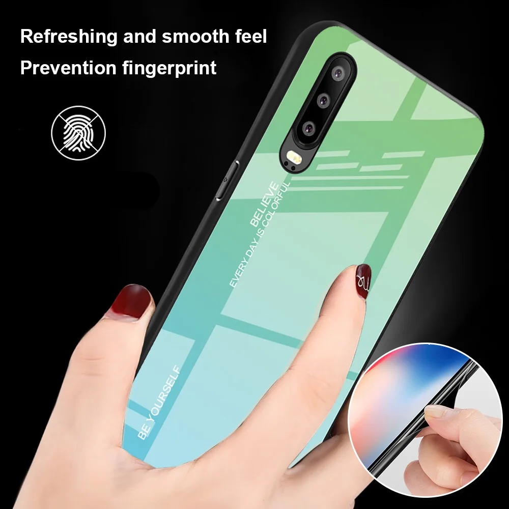 Чехол с закаленным стеклом для Huawei P30 Pro Mate20 чехлы телефонов роскошный чехол ins