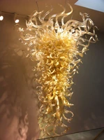 latest design amber glass art chandelier special salon art decoration led light source modern hand blown glass chandelier