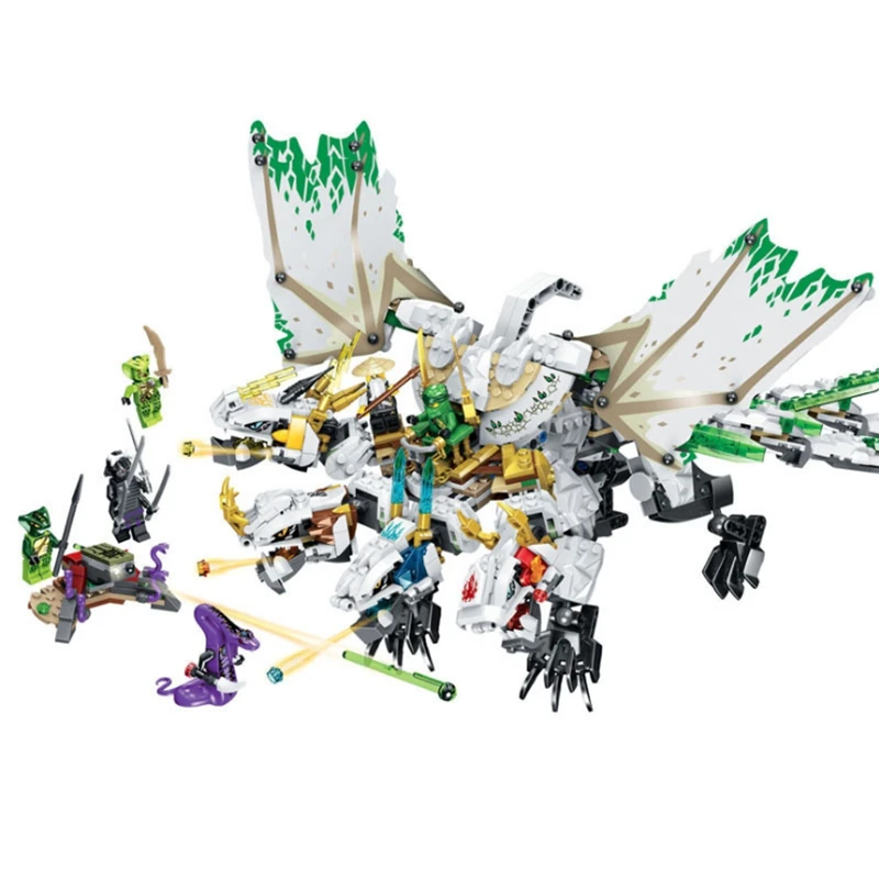 Новый гроза Дракон Phantom Ninjaly мех 31186 Dragon детский сборный строительный блок игрушка