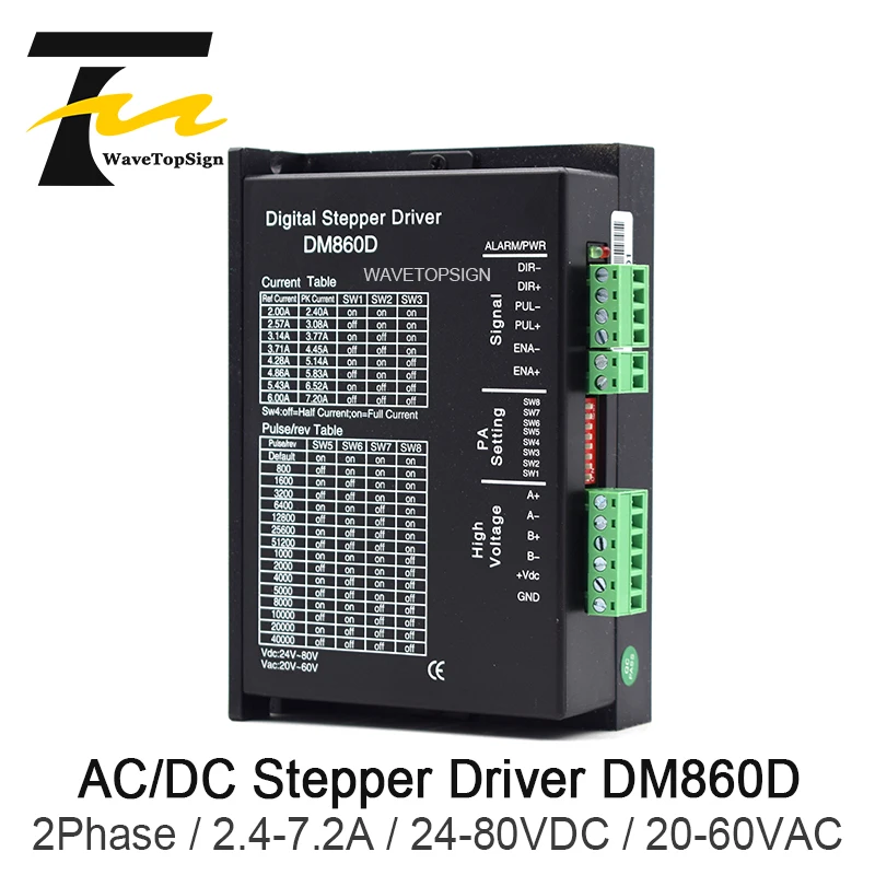 Двухфазный Драйвер шагового двигателя DM860D 2 4 7 а входное напряжение 24 80VDC 20 60VAC