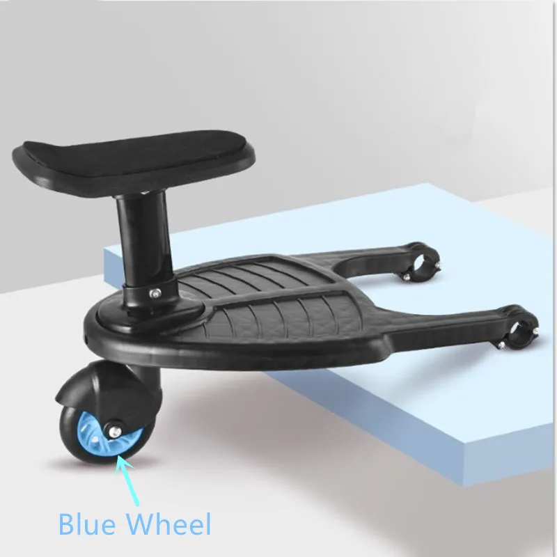 Blue Wheel Детская тележка Органайзер педаль коляски адаптер Близнецы автостопом второй ребенок вспомогательный прицеп дети стоящая пластина мальчик скутер - Цвет: Blue Wheel