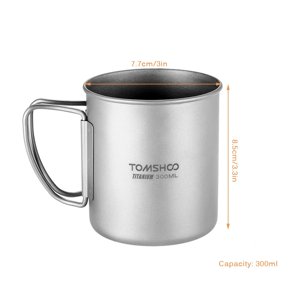 TOMSHOO 300 мл титановая чашка для воды кружка улицы портативная кемпинга пикника