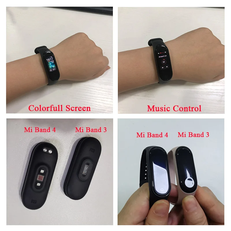 2019 глобальная версия Xiaomi mi Band 4 Smart band браслет сердечного ритма 135 мАч цветной