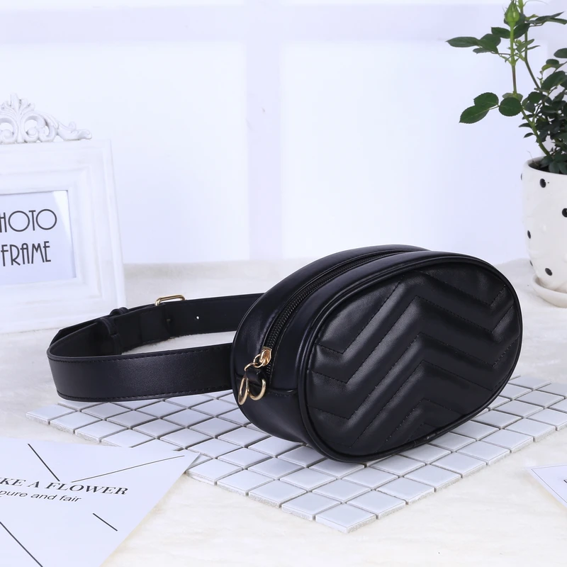 Поясная сумка круглая поясная Женская Роскошная брендовая кожаная красного и