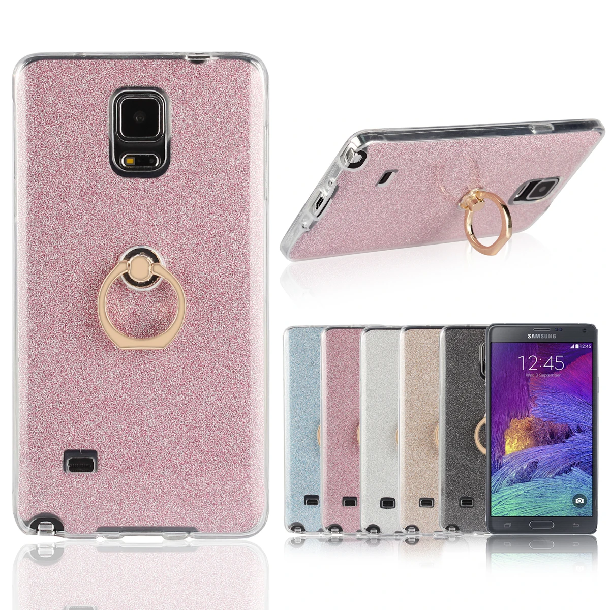 Кольцо с сияющими блестками чехол для Samsung Galaxy Note 4 милые конфеты Обложка гель ТПУ