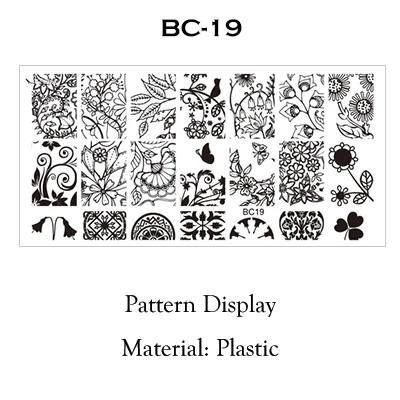 BC-19 Новые пластиковые штамповочные пластины для штамповки ногтей инженерные полимерные пластины для штамповки зеленые трафареты для ногтей скребок штамп инструмент NEB - Цвет: BC-19
