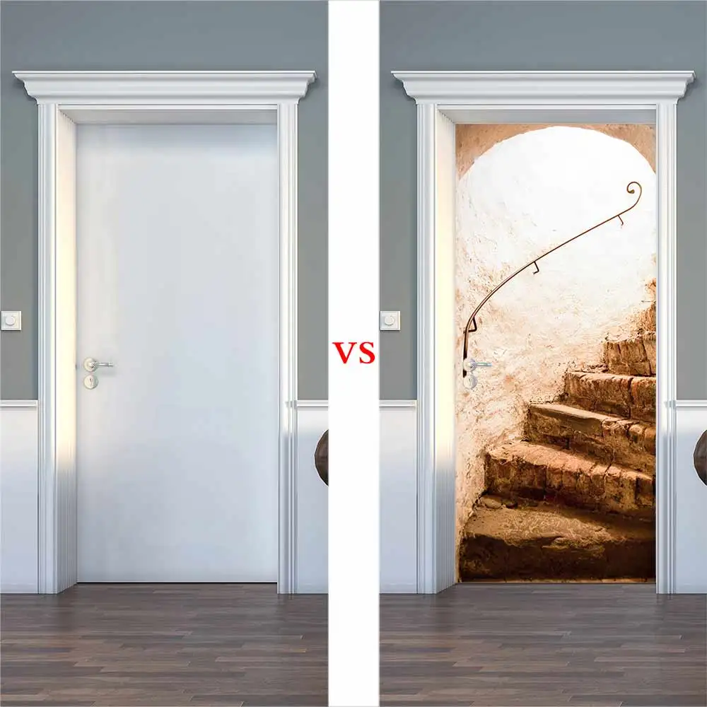 ПВХ самоклеющиеся водоотталкивающие обои 3D туннельная дверь стикер Современный Креативный DIY Гостиная наклейки для спальни оптом