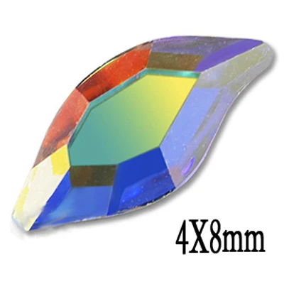 Diamond Leaf 4X8mm Yanruo 36 шт Мода 3D дизайн ногтей AB стеклянное украшение в виде алмаза стразы с плоской обратной поверхностью блестки для украшения ногтей гвозди аксессуары - Цвет: Diamond Leaf 4X8mm
