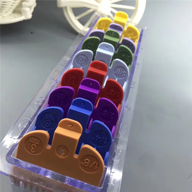 8 шт./компл. Multi Размеры красочные стрижки клипер руководство насадку для