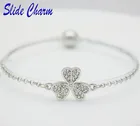 Слайд очаровательные европейские и американские популярные ювелирные изделия белый клевер Стразы браслет на День Святого Валентина подарок