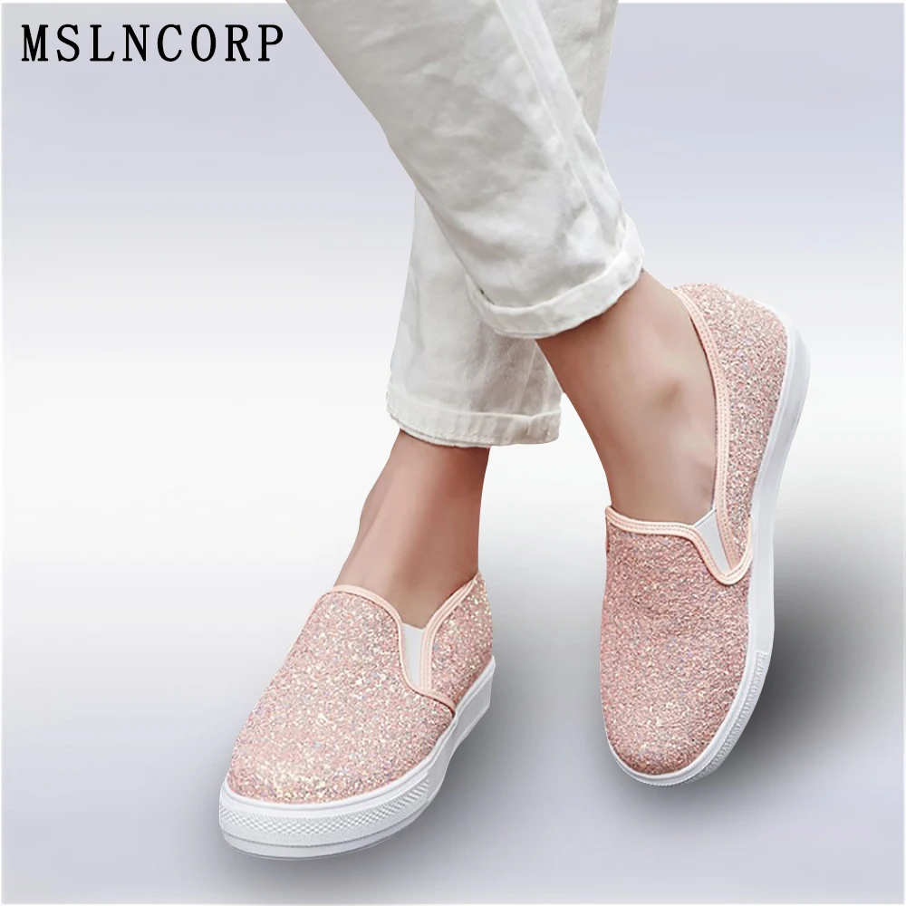 

Plus size 34-44 new Fashion heavy-bottomed shallow mouth of Flats shoes Platform Bling women shoes casual pedal Loafers Shoes