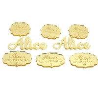 12 pieces custom chocolate bars plaque gold mirror baby shower christening baptism cross favor tags decorations