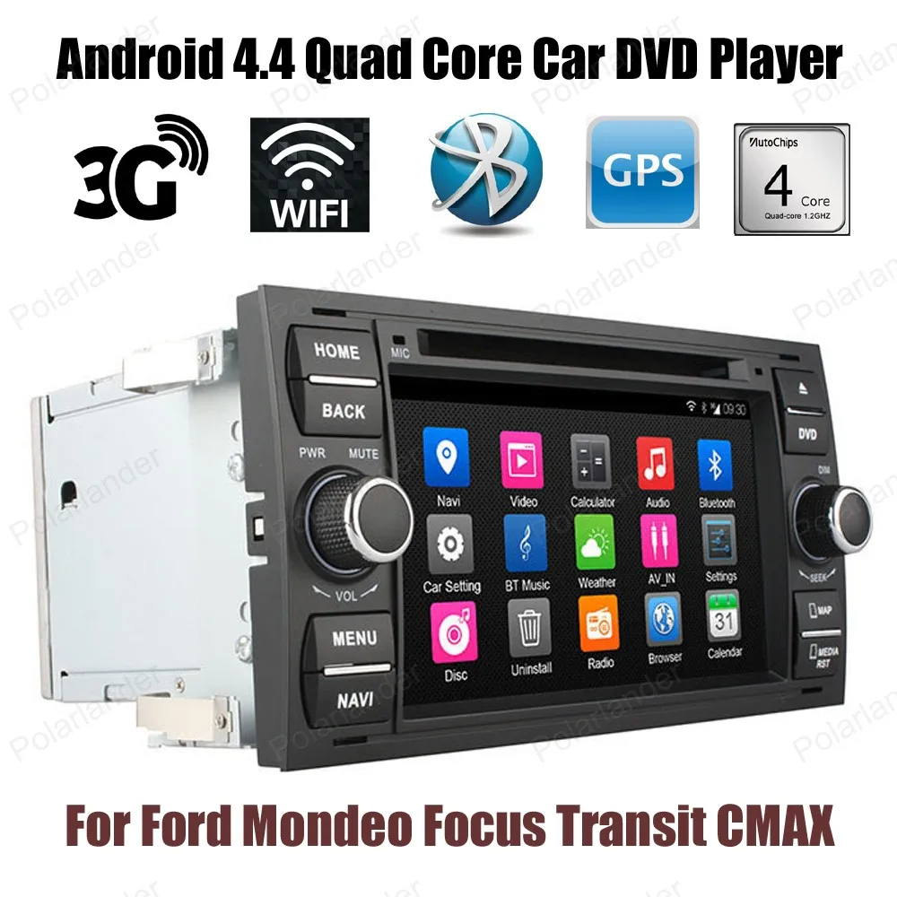 DVD плеер для Ford Mondeo Focus Transit 4 2 din 7 дюймов Android C MAX GPS BT Wi Fi четырехъядерный радио