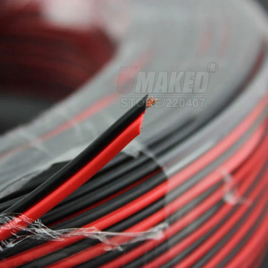 2 pin красные, черные медный кабель, ПВХ изолированный провод, 22/20/18/16/14 awg провода электрического кабеля светодиодный кабель DIY подключения продлить жильный кабель