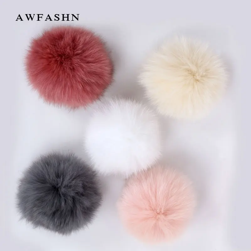 Большой помпон из натурального Меха чернобурки Меховые помпоны аксессуары для