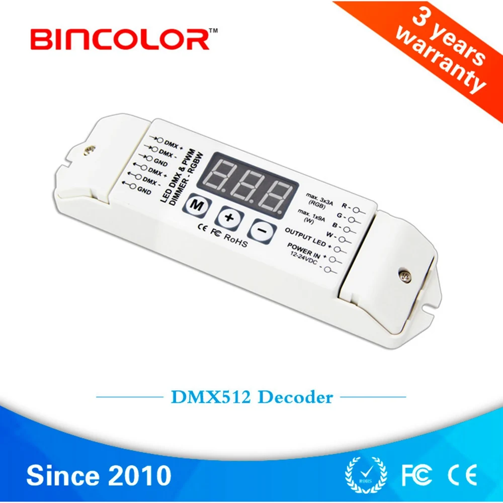 DMX512 Контроллер декодера светодиодный RGB + белый/теплый белый полосный декодер/RGBW
