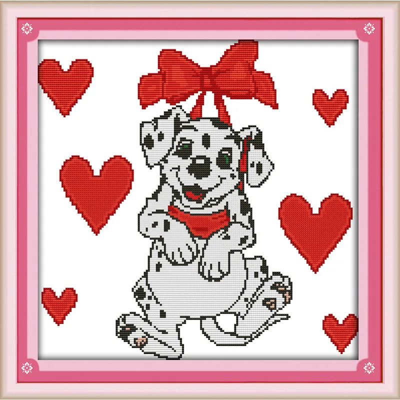 Lovely Puppy Dog Needlework Kits Painting Chinese Counted Cross Stitch Patterns 11CT Printed On Canvas Home Decor | Дом и сад