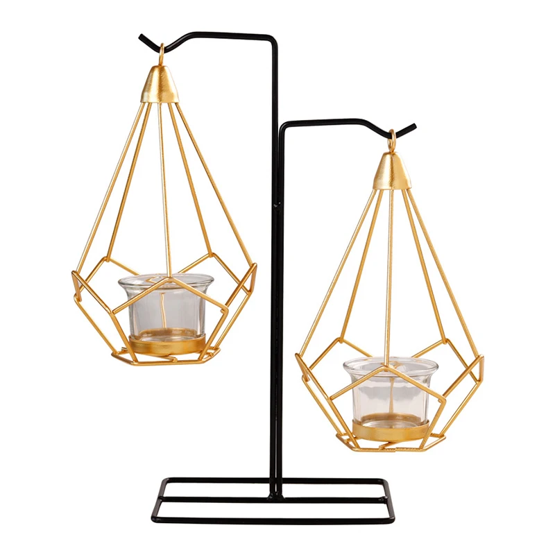 Креативный светильник роскошный металлический золотой подсвечник украшения