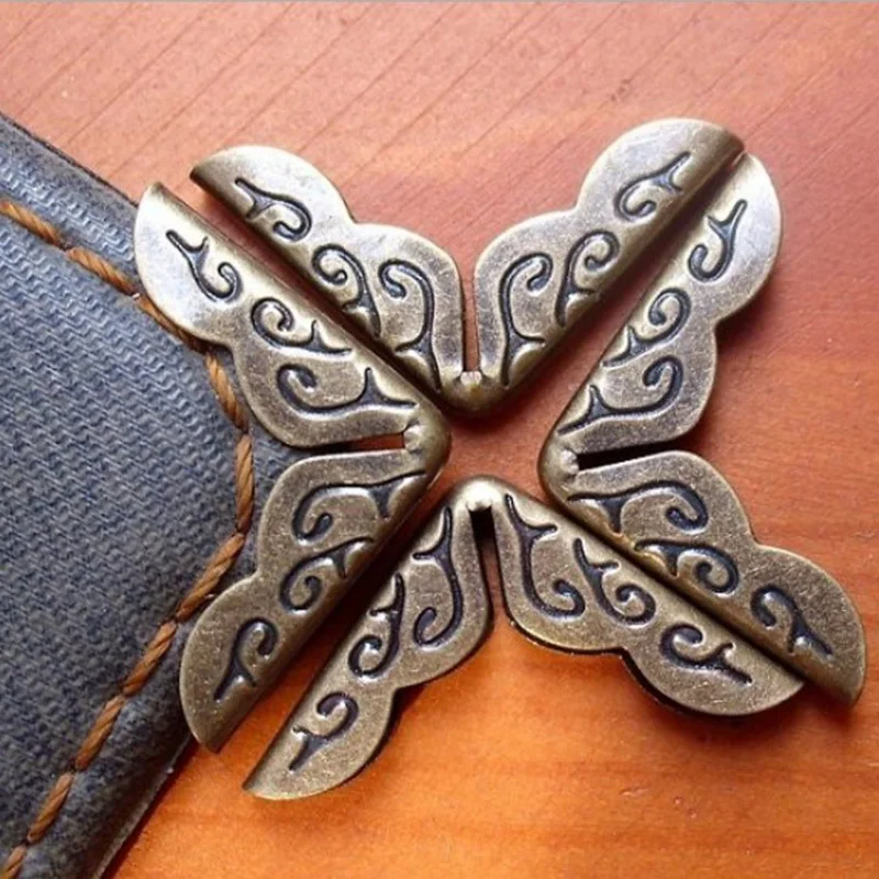 Горячая Sale-100PCs Античная бронзовая книга Скрапбукинг Альбомы меню папки Угловые