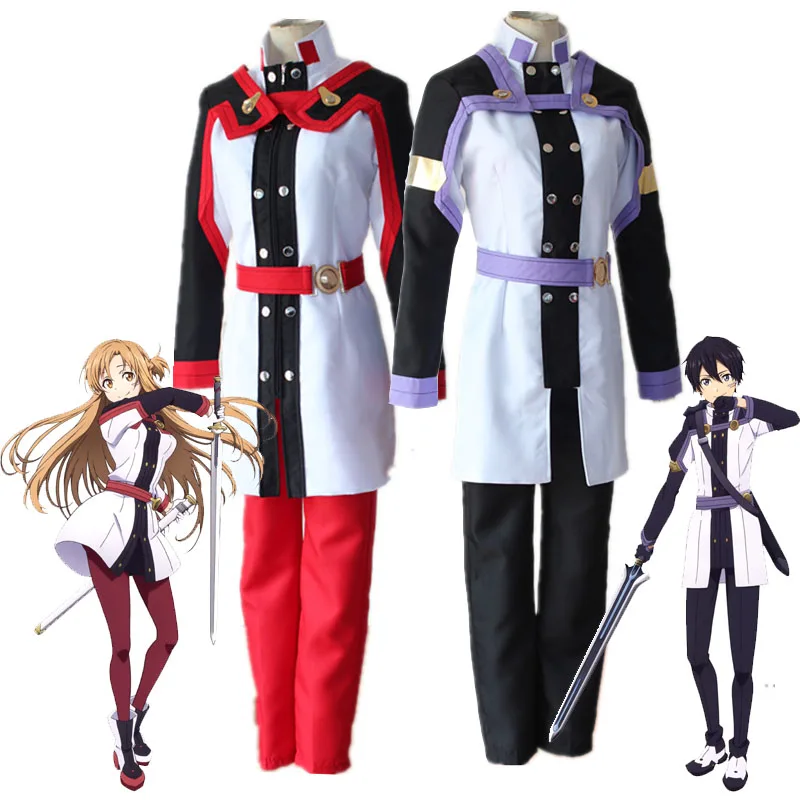 SAO Sword Art Online фильм альфхайм онлайн косплей Кирито Юки Асуна Kirigaya Kazuto костюм для вечеринки на Хэллоуин комплект одежды