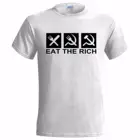 Футболка мужская с логотипом Eat The Rich, рубашка с принтом коммунистического коммунизма в России, топ в стиле хип-хоп, уличная одежда в стиле Харадзюку