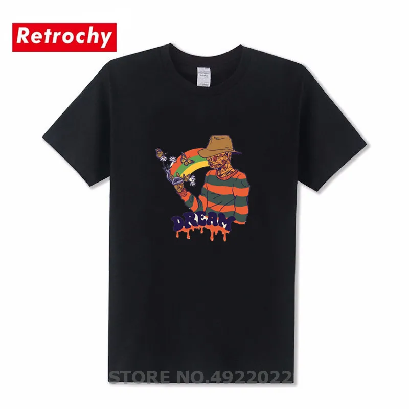 Страшная футболка Dream для мужчин из чистого хлопка с ужасом Freddy Krueger Jason Хэллоуина
