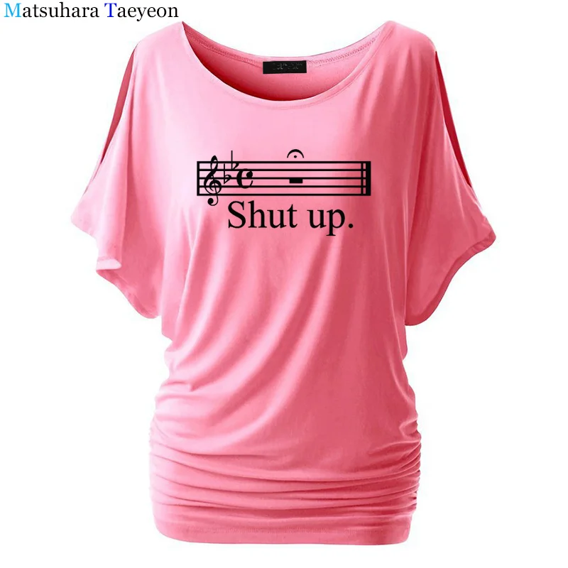 MUSIC SHUT UP, Повседневная футболка с принтом, брендовая, короткий рукав, забавная, хлопковая, женская футболка, футболка, homme, топы, женская одежда