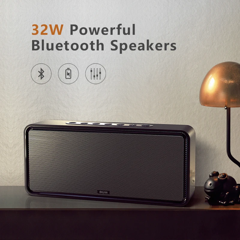 DOSS SoundBox XL Портативный беспроводной Bluetooth динамик двойной драйвер 3D стерео смелый Бас Сабвуфер музыка объемный поддержка TF AUX USB