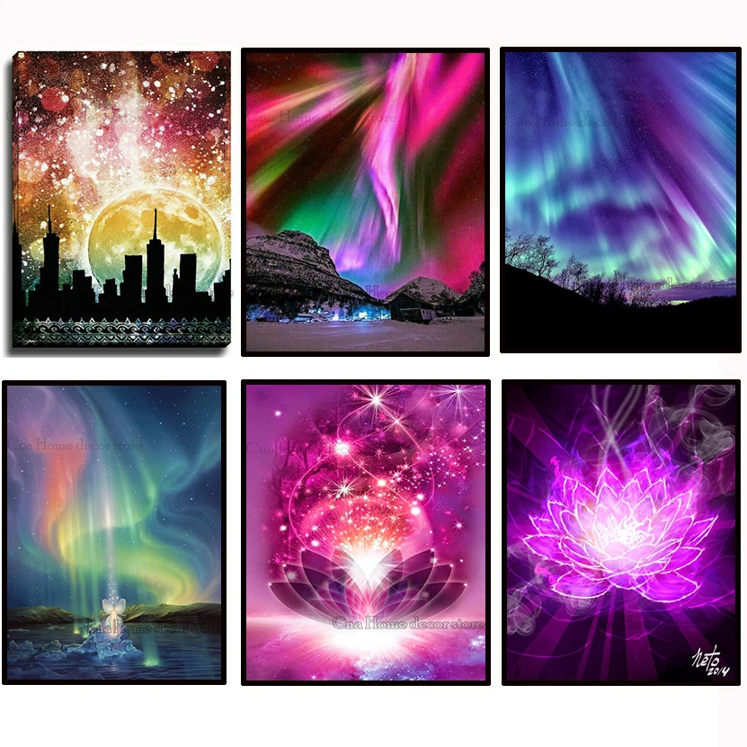 

Colorful shiny sky 5D diy Needlework diamond embroidery crafts resin diamond mosaic diy diamond painting cross stitch kit RA1454