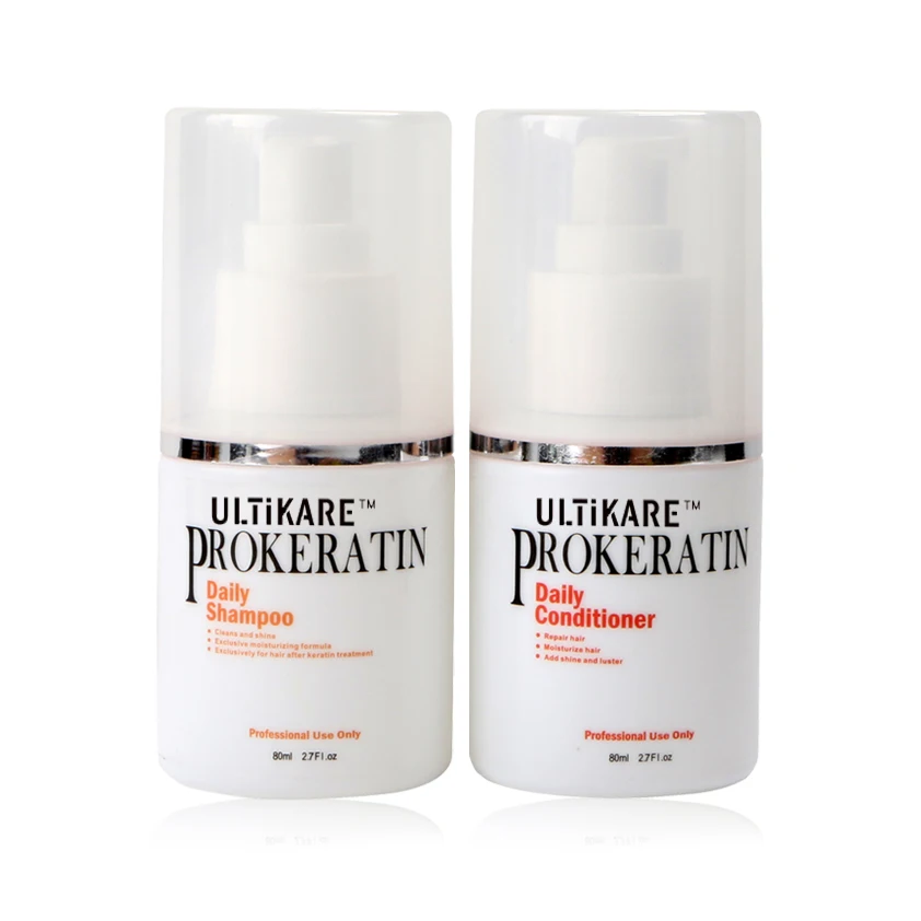 Мини Prokeratin лечение 80 мл Шампунь Ежедневный уход и 80 мл ежедневный кондиционер для путешествий разглаживающий блестящие волосы